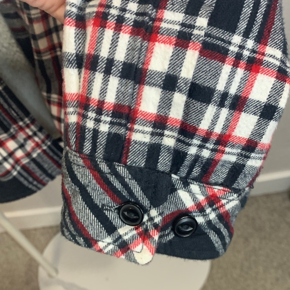 Boston Traders Plaid Hooded Sweatshirt - Black and Red - Picture 7 of 7